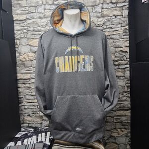 NFL Chargers Gray Hoodie with Blue and Yellow Accents